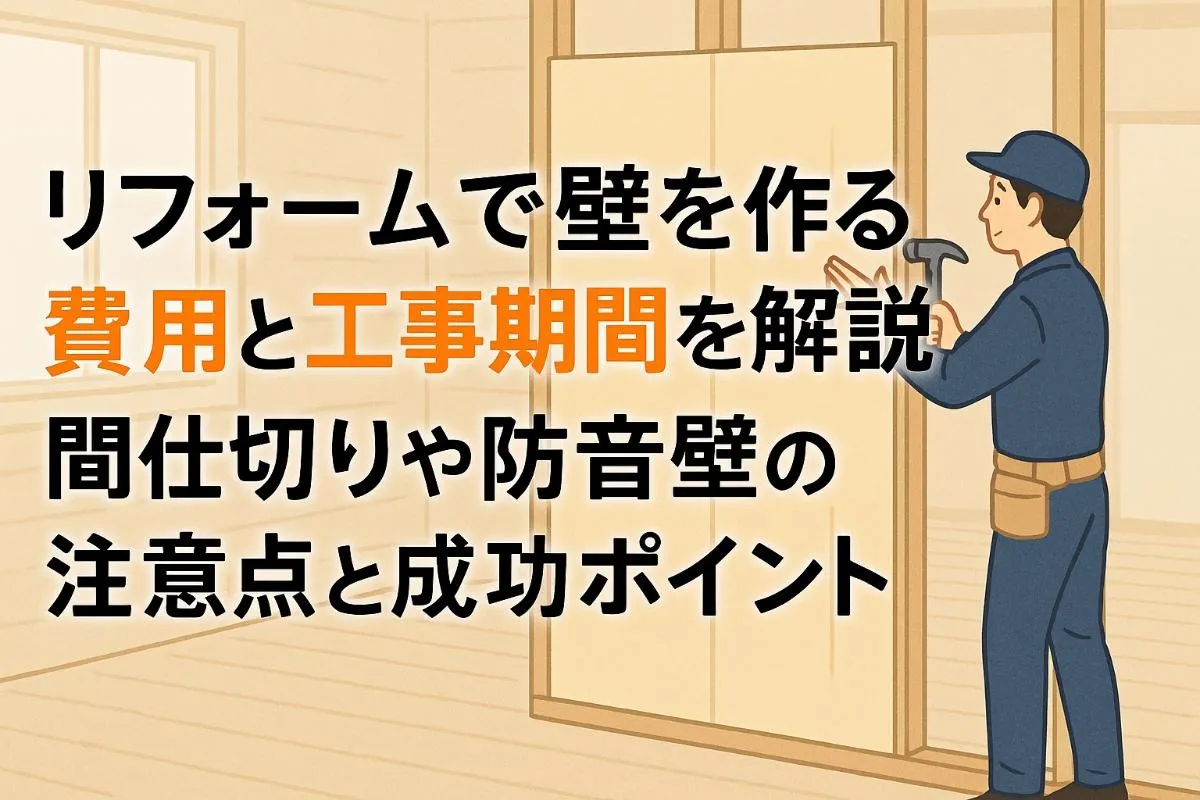 リフォームで壁を作る費用と工事期間を解説|間仕切りや防音壁の注意点と成功ポイント